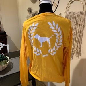 PINK Victoria's Secret Yellow Long Sleeve Tee